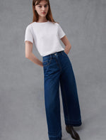 Load image into Gallery viewer, navy flared jeans
