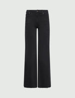 Load image into Gallery viewer, black Cropped wide-leg jeans
