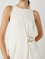 Load image into Gallery viewer, wool white crepe dress
