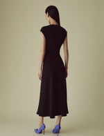 Load image into Gallery viewer, black crepe dress
