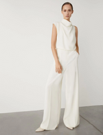 Load image into Gallery viewer, wool white crepe jumpsuit
