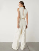 Load image into Gallery viewer, wool white crepe jumpsuit
