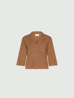Load image into Gallery viewer, camel Boxy cashmere and wool shirt jacket
