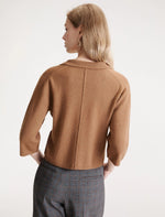 Load image into Gallery viewer, camel Boxy cashmere and wool shirt jacket
