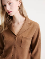 Load image into Gallery viewer, camel Boxy cashmere and wool shirt jacket
