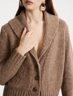 Load image into Gallery viewer, hazelnut Wool-blend button-front cardigan
