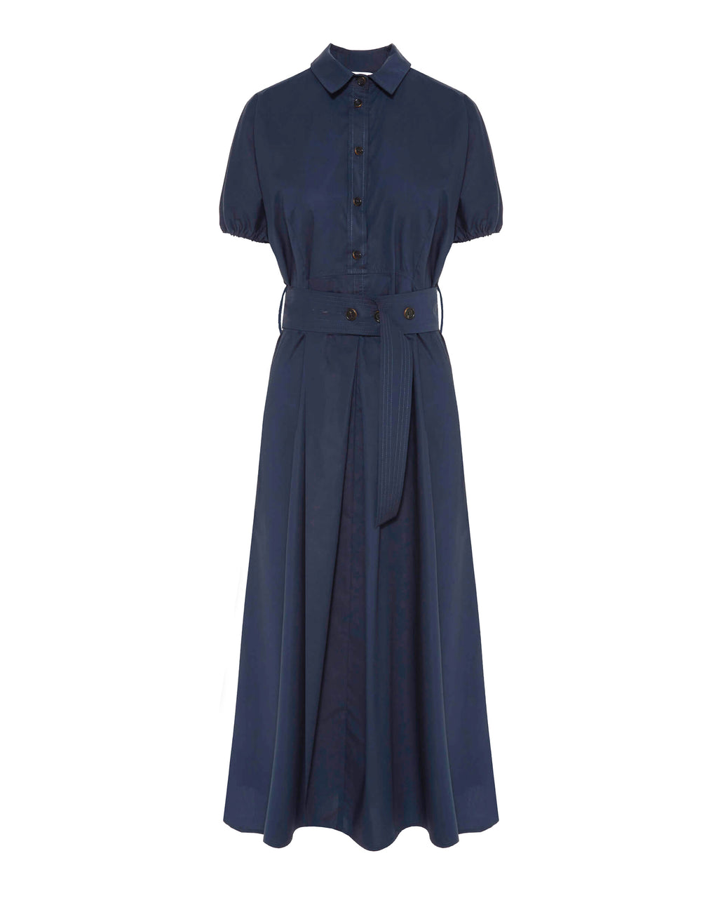 dark blue flared elegant dress
