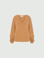Load image into Gallery viewer, camel oversized alpaca blend sweater
