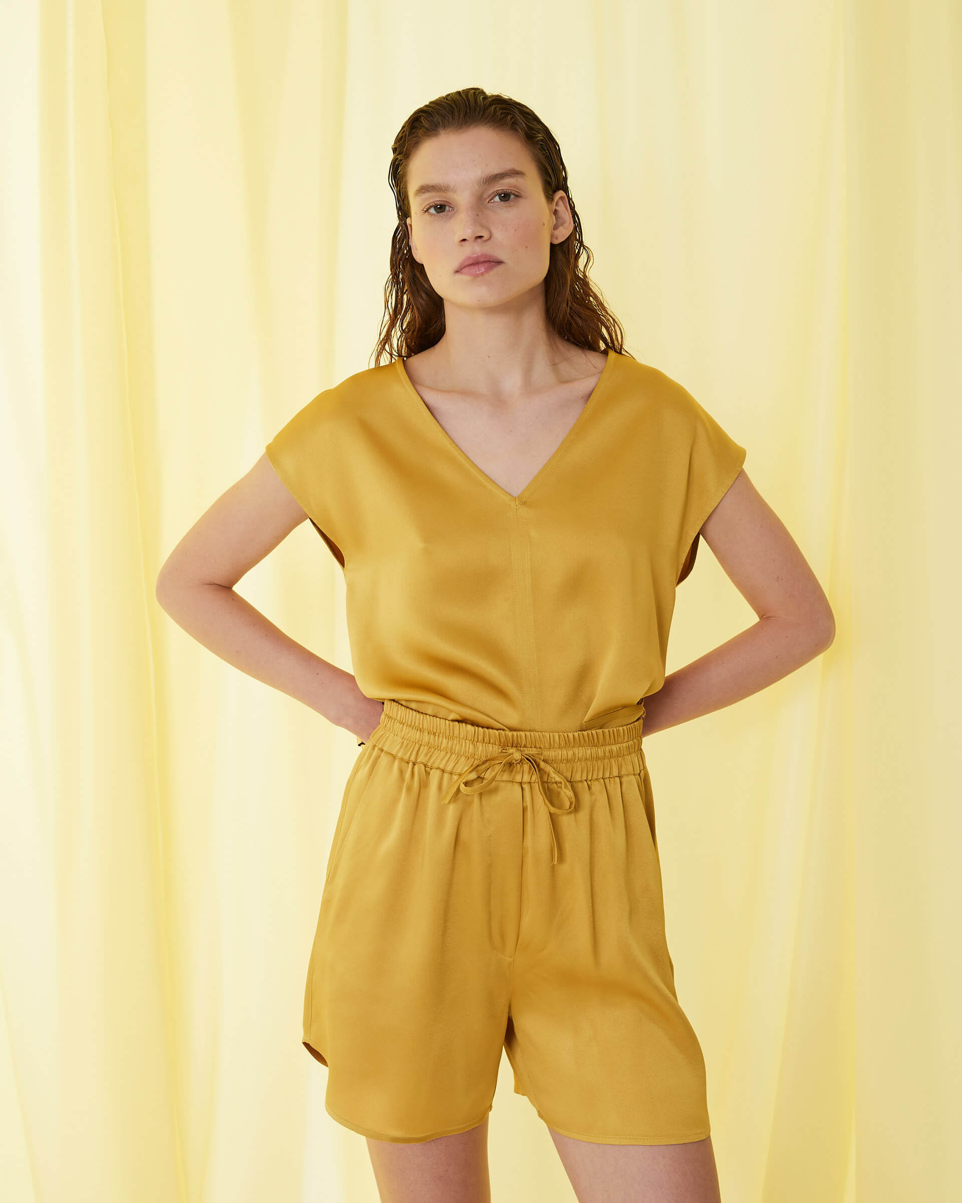 spicy yellow blouse