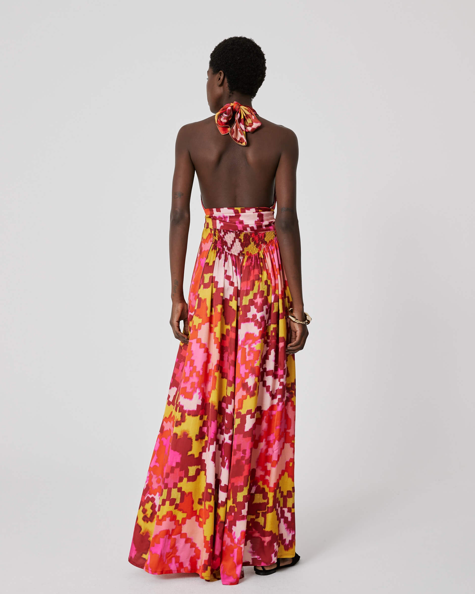 pachuca print long dress