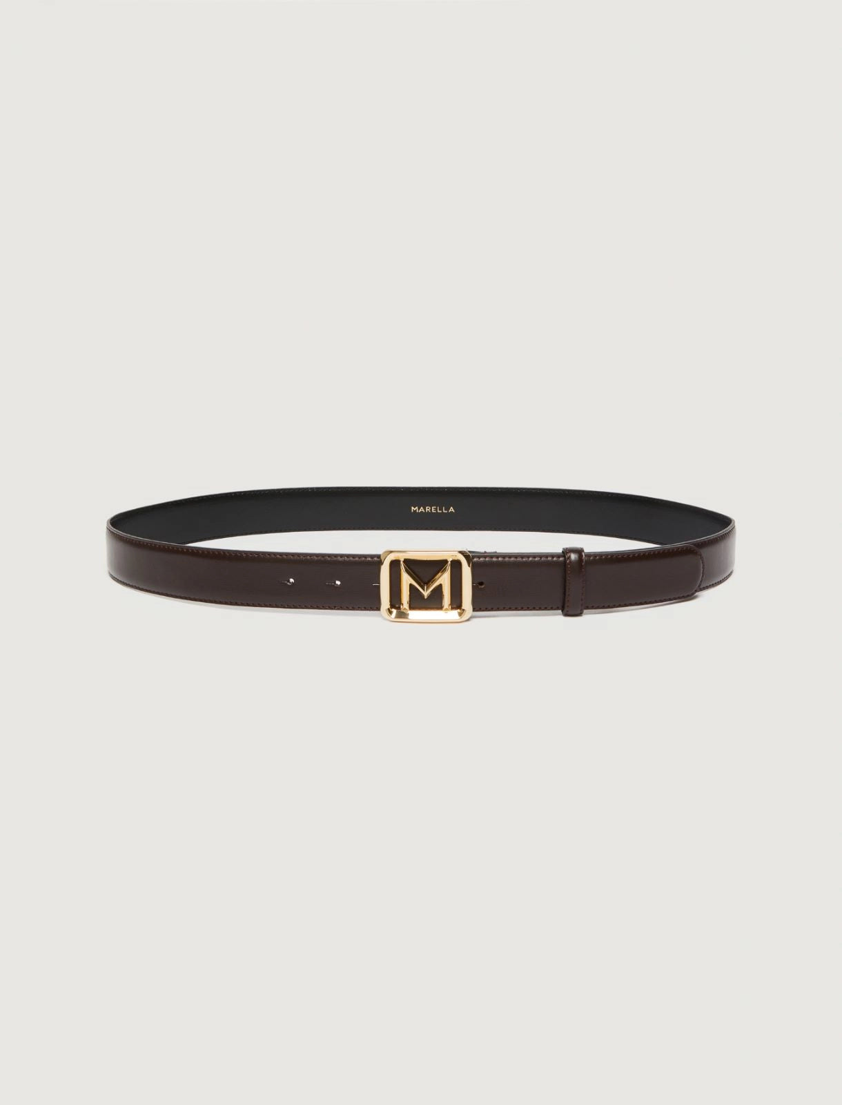 dark brown Golden-buckle belt