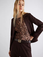 Carregar imagem no visualizador da galeria, dark brown Golden-buckle belt
