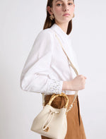 Load image into Gallery viewer, Reptile-print bucket bag - IVORY
