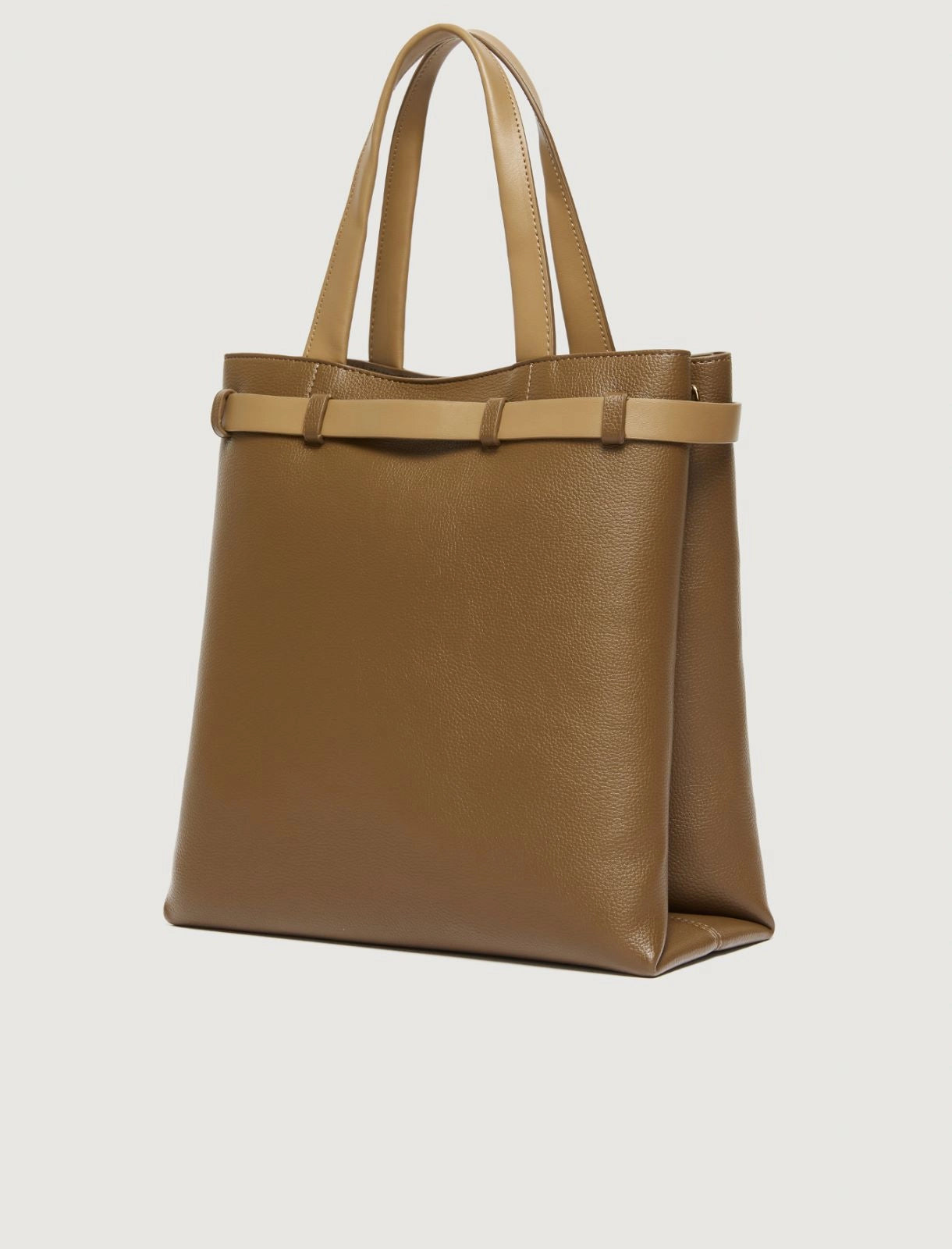 kaki vertical tote bag