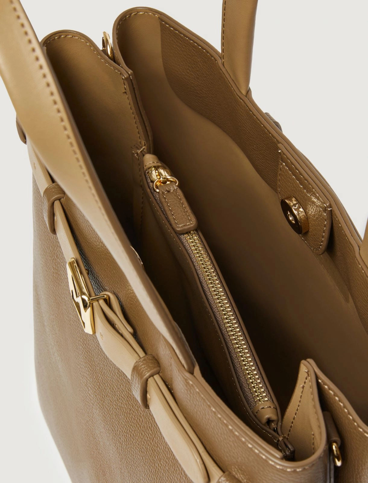 kaki vertical tote bag