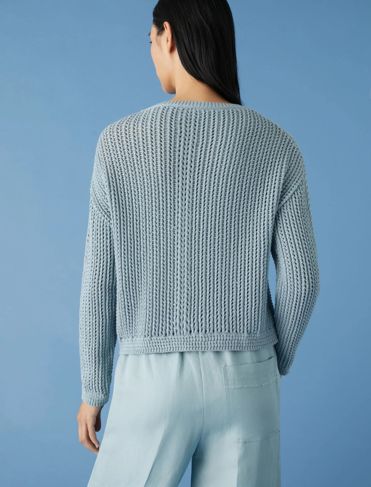 sky blue boxy sweater
