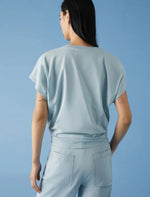 Load image into Gallery viewer, sky blue knot-detail T-shirt
