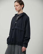 Carregar imagem no visualizador da galeria, dark blue Milano stitch sweatshirt with satin details
