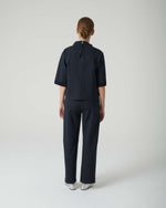 Carregar imagem no visualizador da galeria, dark sapphire trousers with satin belt
