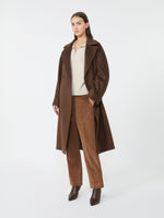 Carregar imagem no visualizador da galeria, chocolate double-breasted wool midi coat
