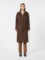 Carregar imagem no visualizador da galeria, chocolate double-breasted wool midi coat
