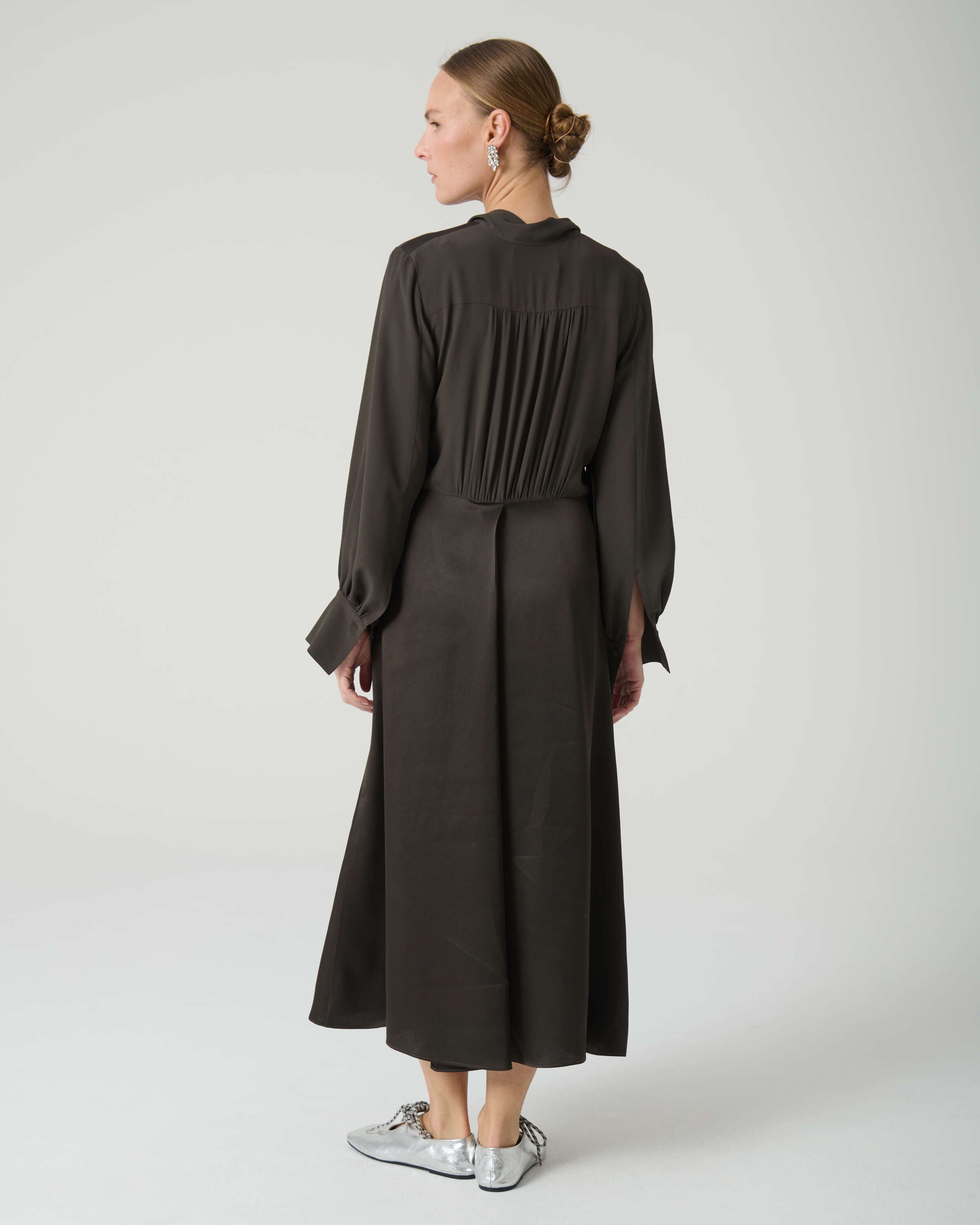 taffarel flared dress with scarf