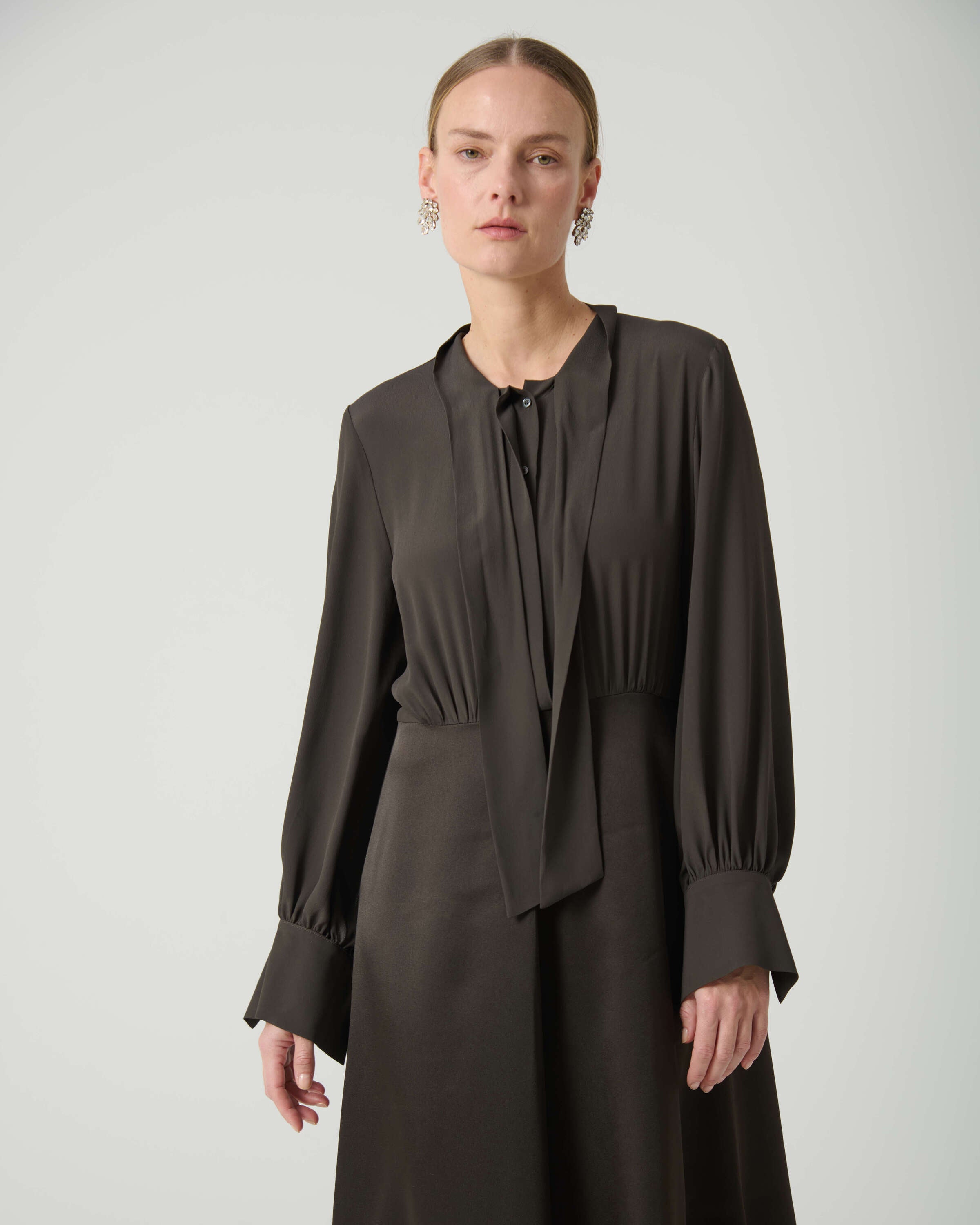 taffarel flared dress with scarf