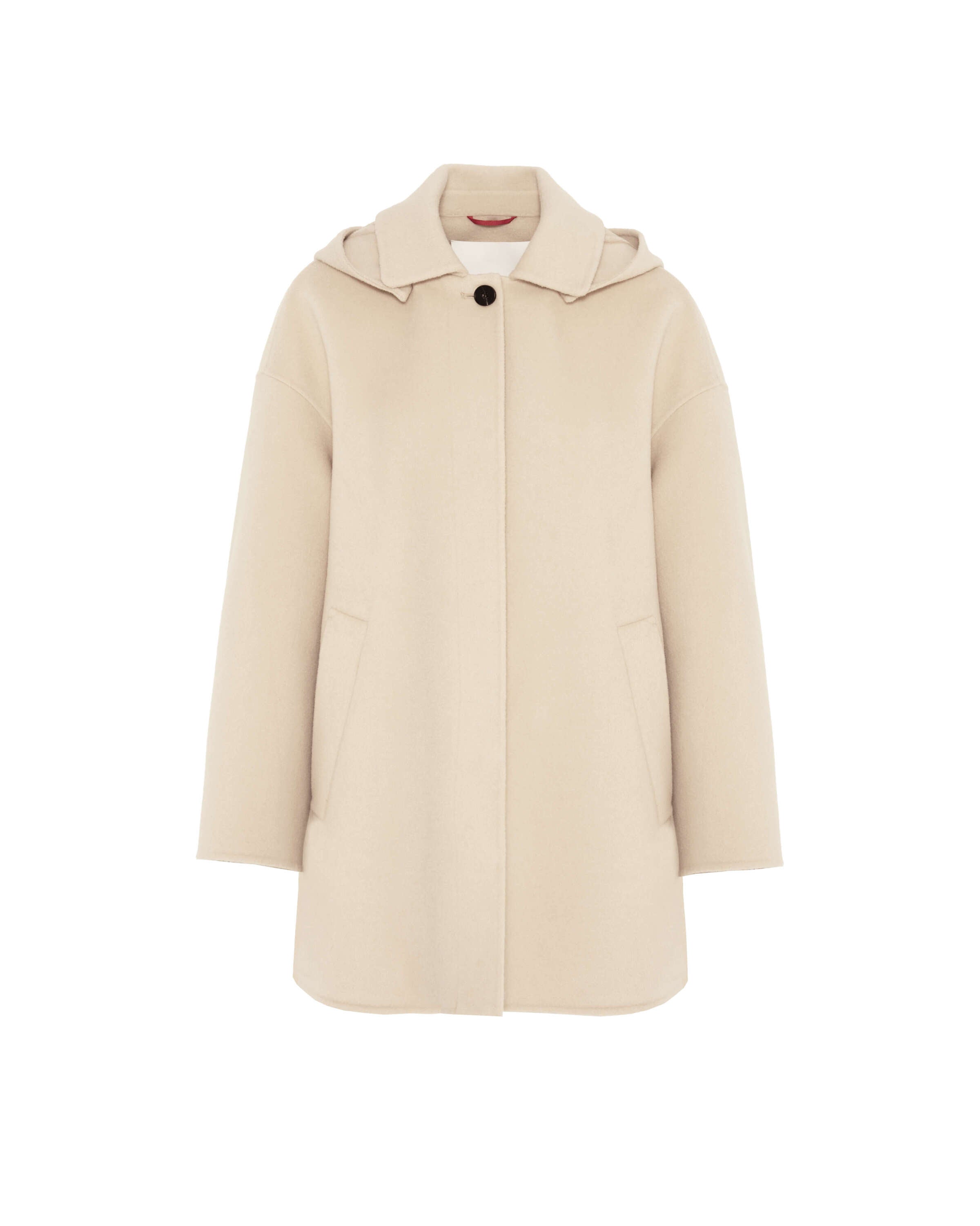 seed pearl short double coat with hood