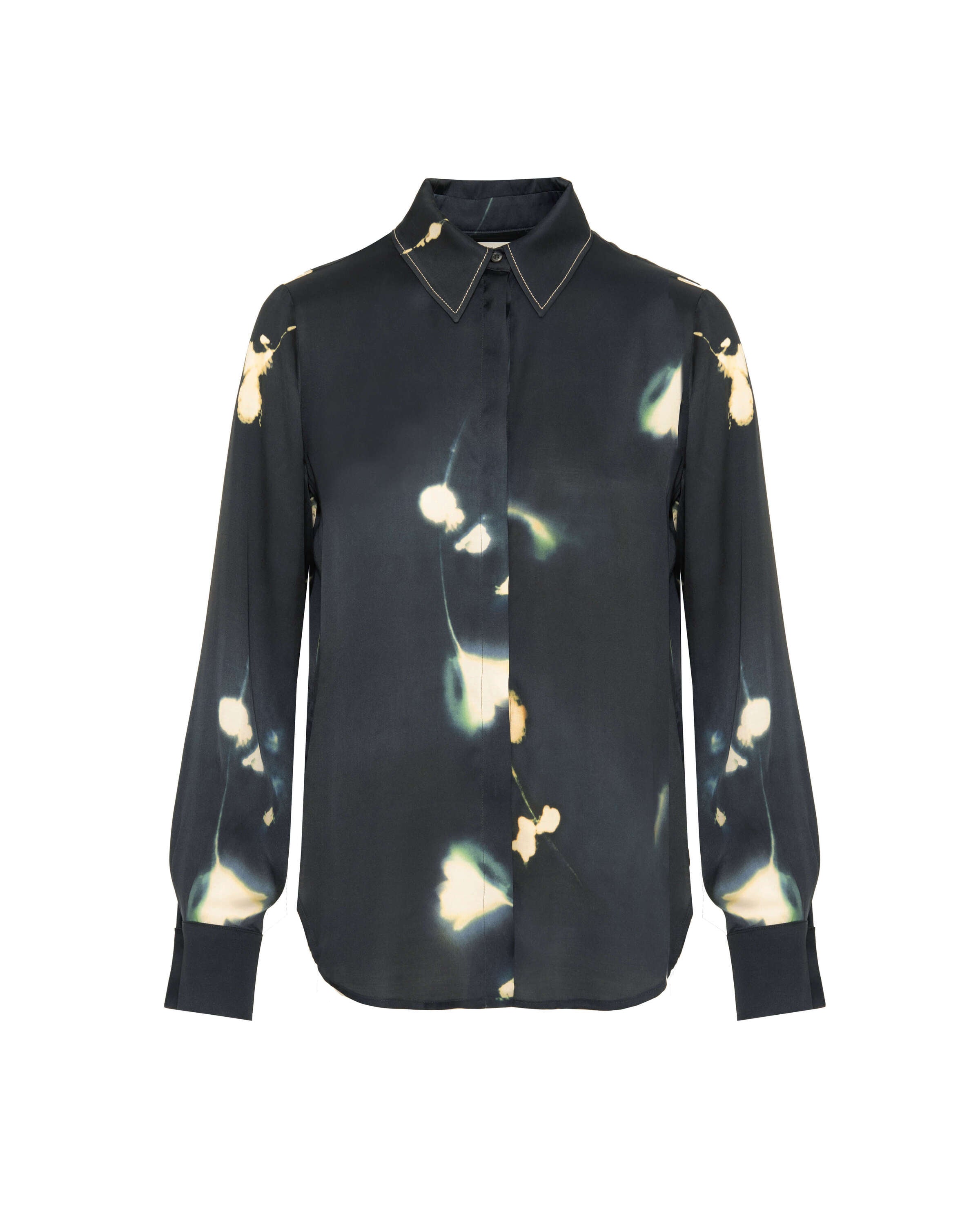 dark sapphire printed viscose shirt