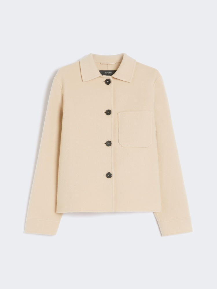 ivory wool shirt jacket