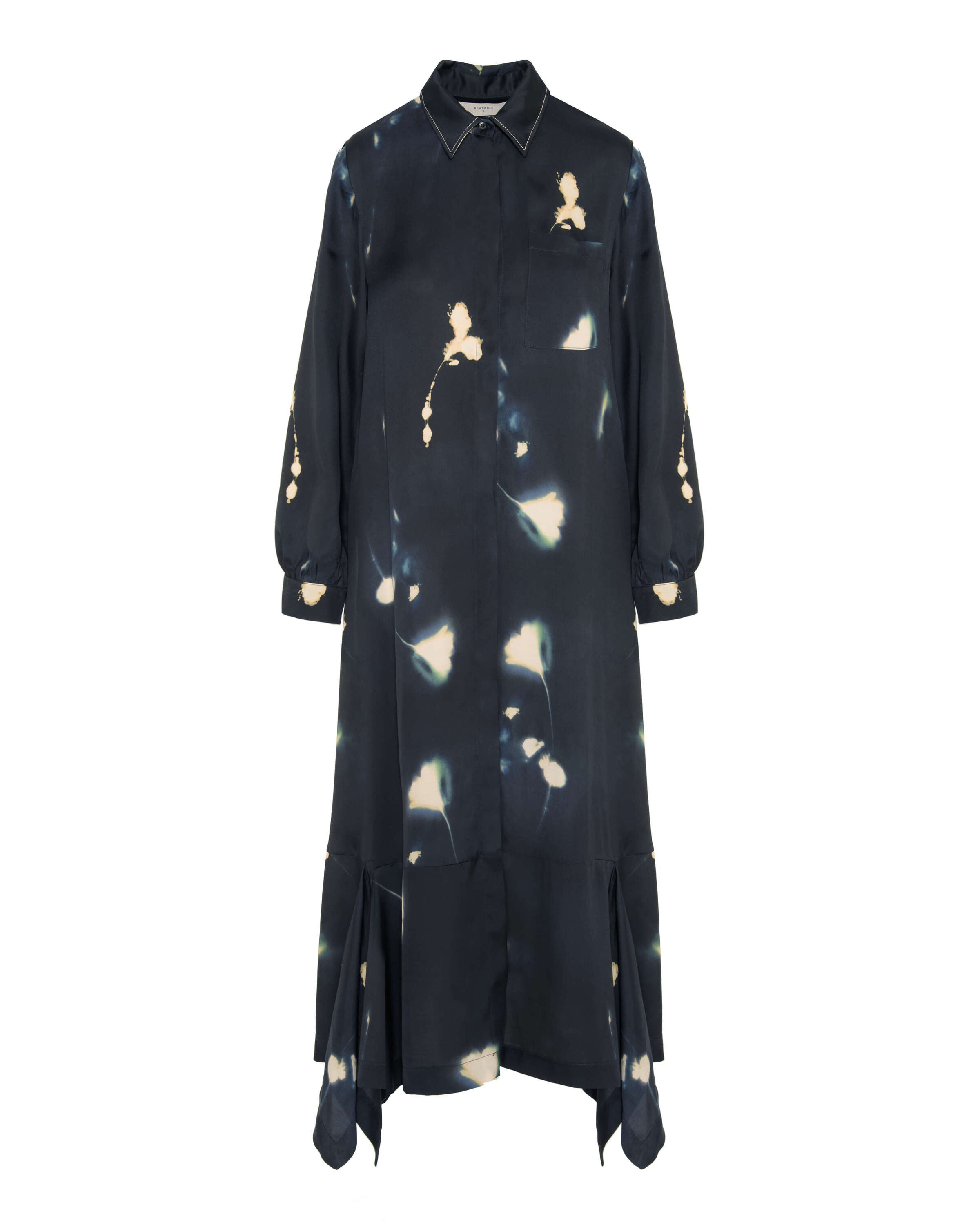 dark sapphire printed viscose dress