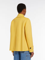 Carregar imagem no visualizador da galeria, yellow double-breasted wool coat
