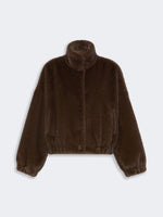 Carregar imagem no visualizador da galeria, brown fluffly short jacket
