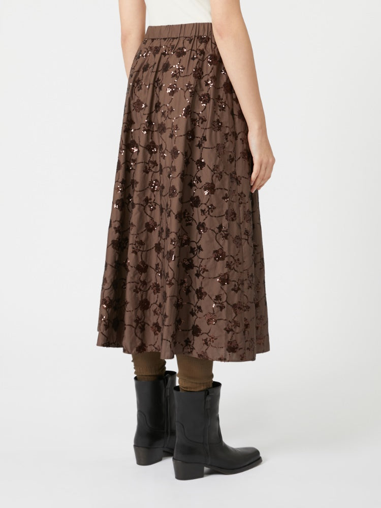 choco sequinned cotton skirt