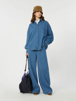 Load image into Gallery viewer, navy cotton denim shirt
