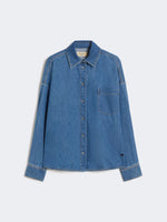 Load image into Gallery viewer, navy cotton denim shirt
