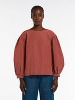 Load image into Gallery viewer, rust taffeta blouse

