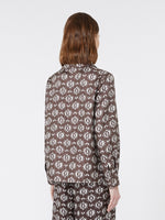 Load image into Gallery viewer, brown printed silk pyjama shirt

