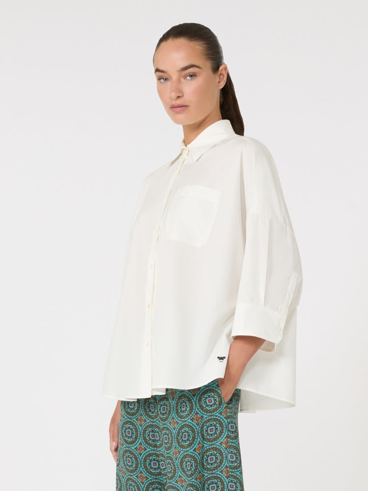 white oversized poplin shirt