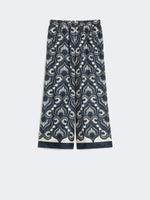 Load image into Gallery viewer, navy Fluid printed silk trousers
