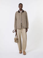 Carregar imagem no visualizador da galeria, beige Worn-look denim barrel-leg jeans
