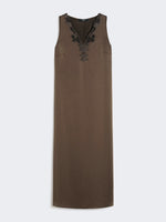 Carregar imagem no visualizador da galeria, chocolate long satin dress
