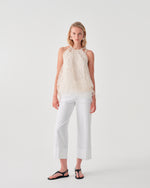 Carregar imagem no visualizador da galeria, white Wide-leg trousers
