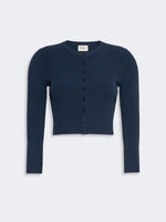 Carregar imagem no visualizador da galeria, navy viscose yarn cardigan
