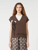 Carregar imagem no visualizador da galeria, brown inlaid cotton-blend gilet
