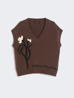 Carregar imagem no visualizador da galeria, brown inlaid cotton-blend gilet
