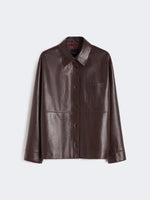 Load image into Gallery viewer, bordeaux Nappa leather shirt jacket
