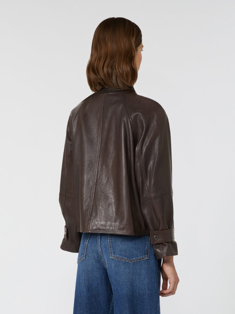 dark brown Nappa leather jacket