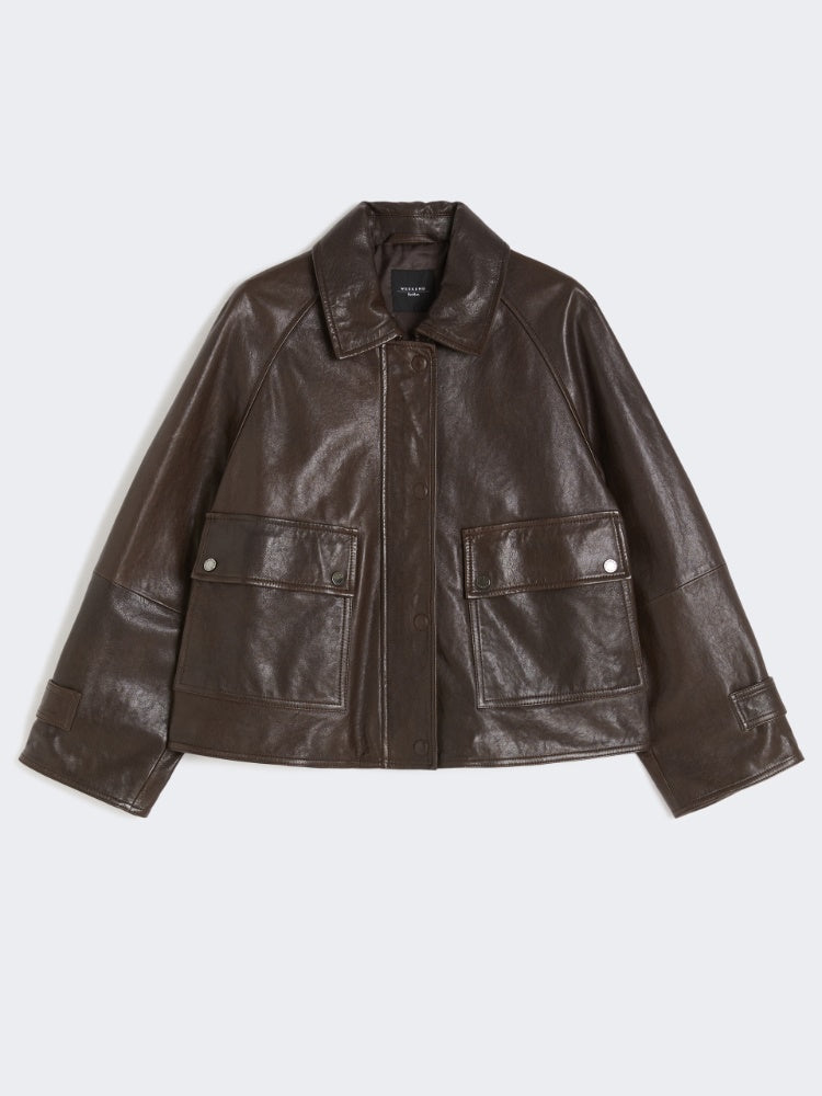 dark brown Nappa leather jacket