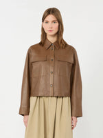 Load image into Gallery viewer, brown nappa leather jacket
